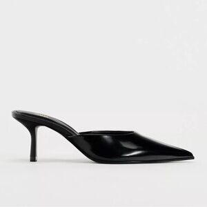 New Zara faux patent leather heeled mules - women’s 6.5